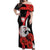 Personalized Poland Eagle Off Shoulder Maxi Dress Rzeczpospolita Polska Poppy Flower