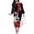 Personalized Poland Eagle Off The Shoulder Long Sleeve Dress Rzeczpospolita Polska Poppy Flower