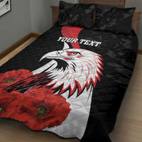Personalized Poland Eagle Quilt Bed Set Rzeczpospolita Polska Poppy Flower