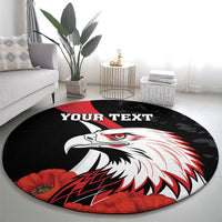 Personalized Poland Eagle Round Carpet Rzeczpospolita Polska Poppy Flower