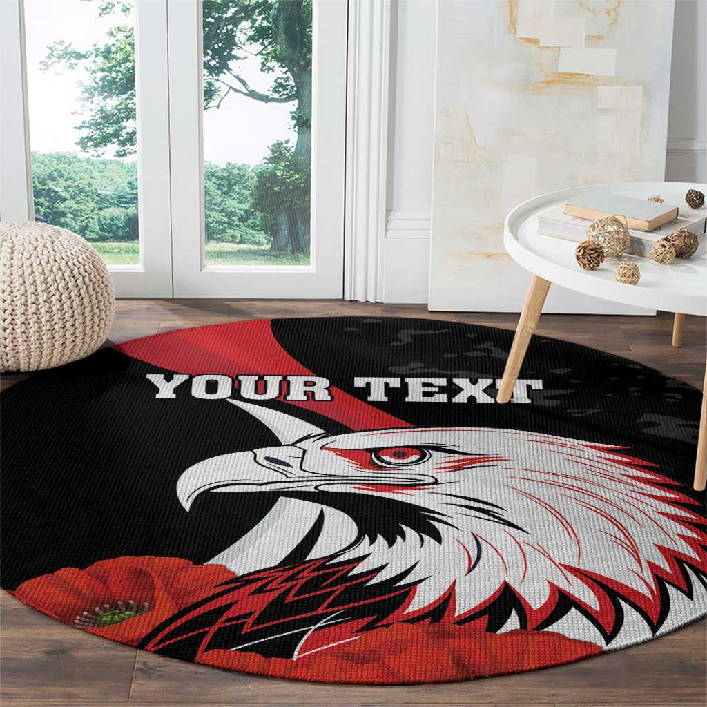 Personalized Poland Eagle Round Carpet Rzeczpospolita Polska Poppy Flower