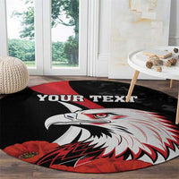 Personalized Poland Eagle Round Carpet Rzeczpospolita Polska Poppy Flower