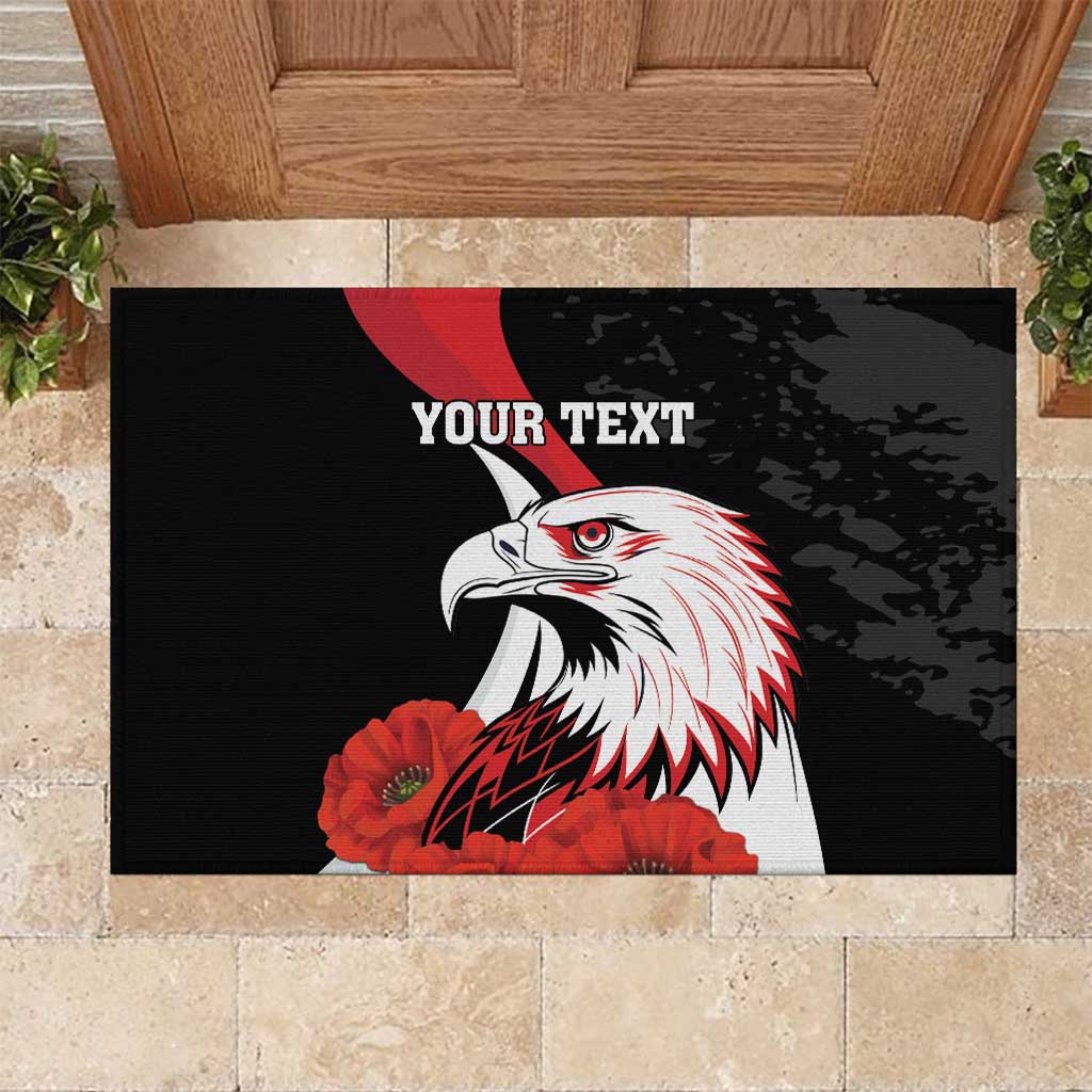 Personalized Poland Eagle Rubber Doormat Rzeczpospolita Polska Poppy Flower