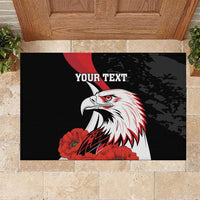 Personalized Poland Eagle Rubber Doormat Rzeczpospolita Polska Poppy Flower