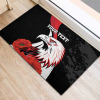 Personalized Poland Eagle Rubber Doormat Rzeczpospolita Polska Poppy Flower
