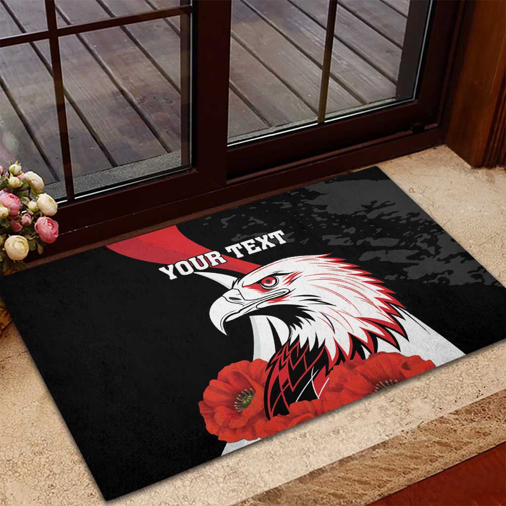 Personalized Poland Eagle Rubber Doormat Rzeczpospolita Polska Poppy Flower