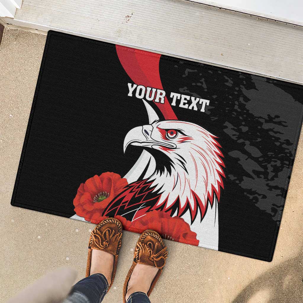 Personalized Poland Eagle Rubber Doormat Rzeczpospolita Polska Poppy Flower