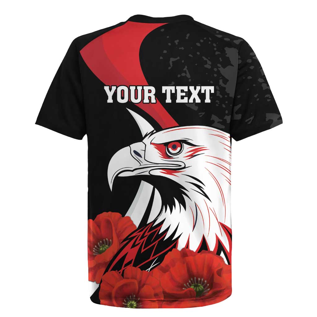 Personalized Poland Eagle Rugby Jersey Rzeczpospolita Polska Poppy Flower