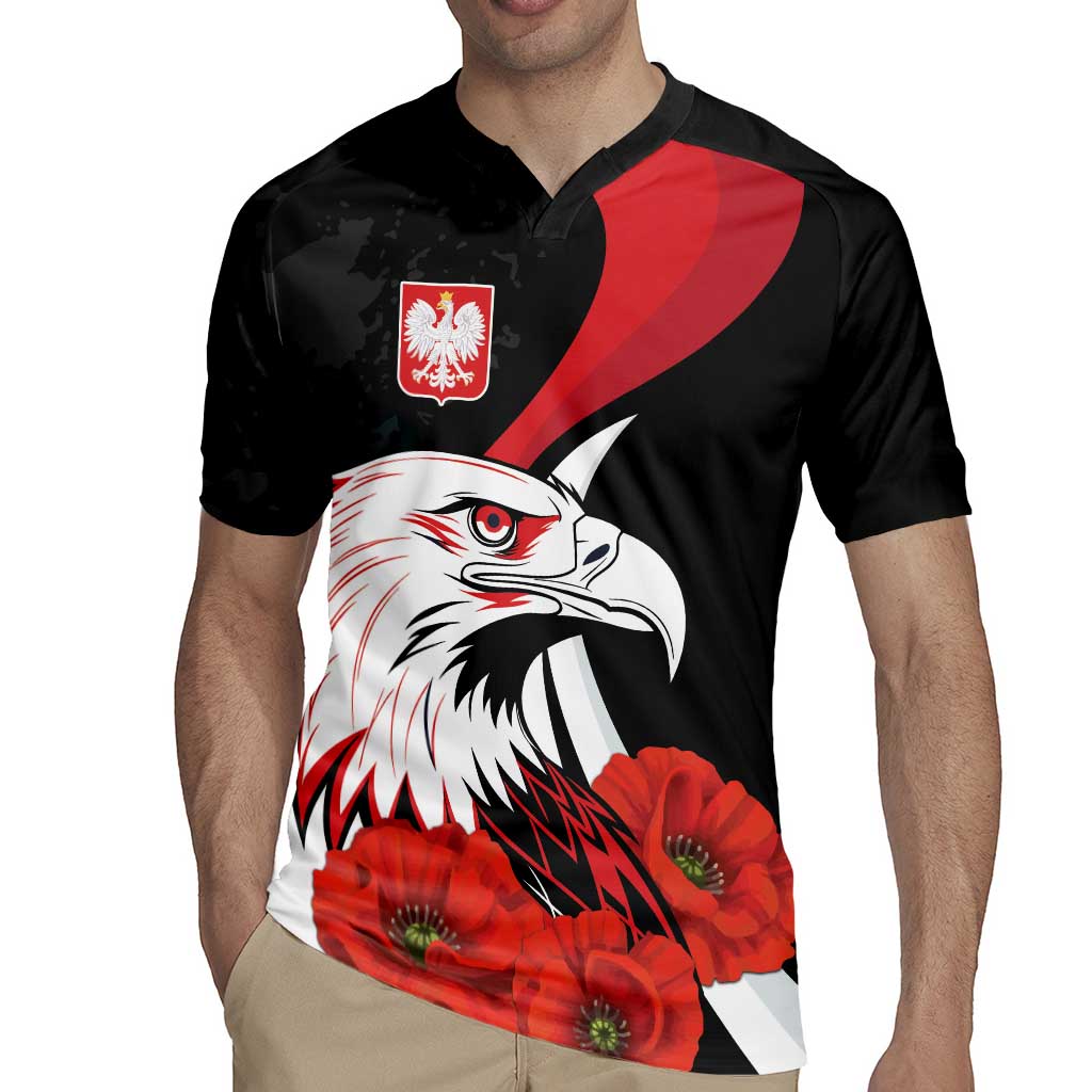 Personalized Poland Eagle Rugby Jersey Rzeczpospolita Polska Poppy Flower
