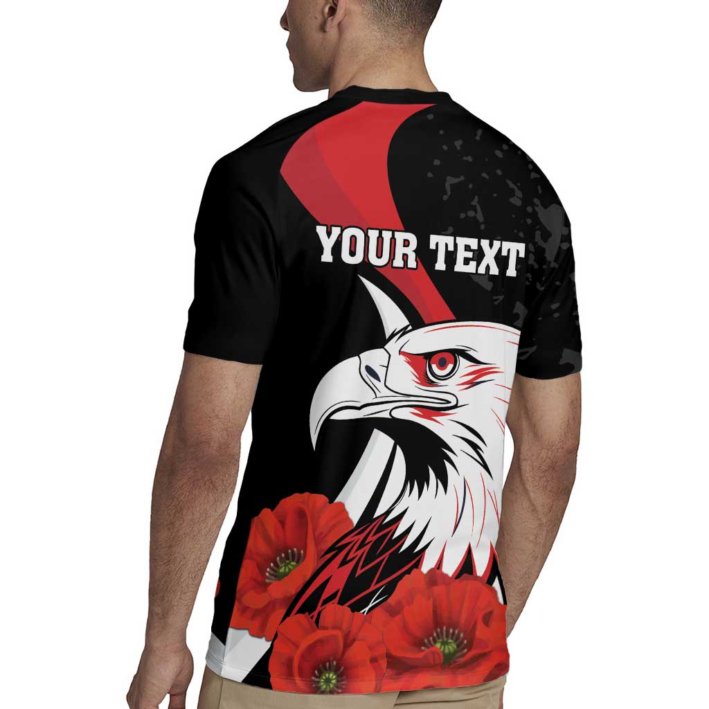 Personalized Poland Eagle Rugby Jersey Rzeczpospolita Polska Poppy Flower