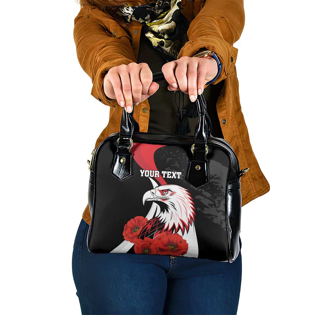 Personalized Poland Eagle Shoulder Handbag Rzeczpospolita Polska Poppy Flower