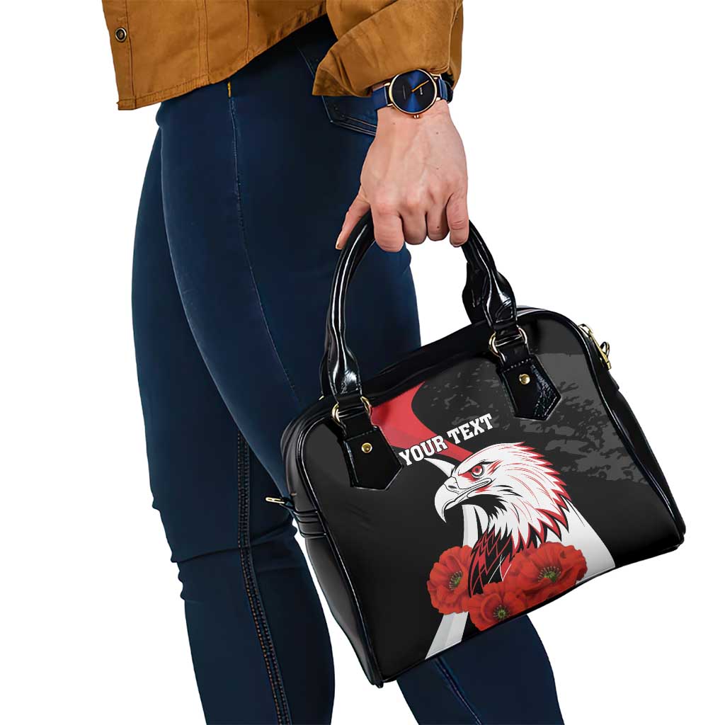 Personalized Poland Eagle Shoulder Handbag Rzeczpospolita Polska Poppy Flower