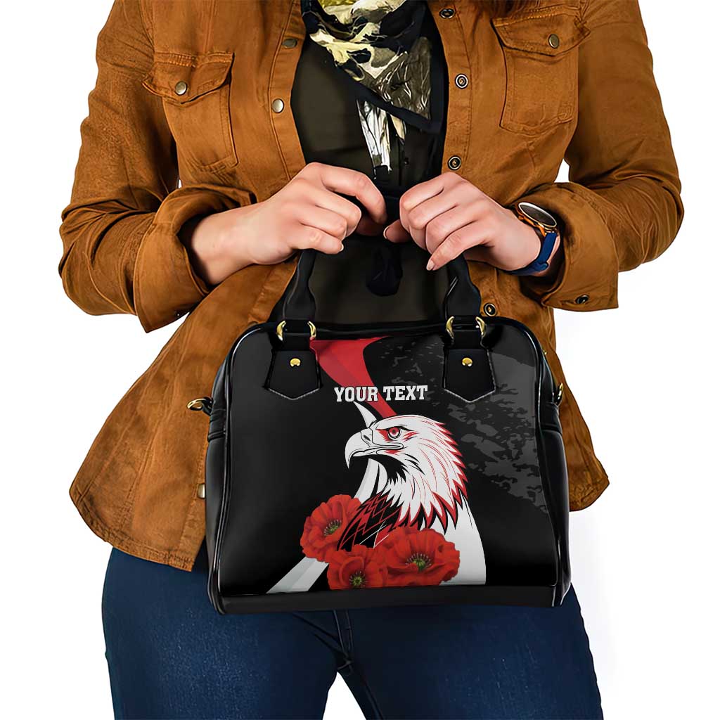 Personalized Poland Eagle Shoulder Handbag Rzeczpospolita Polska Poppy Flower