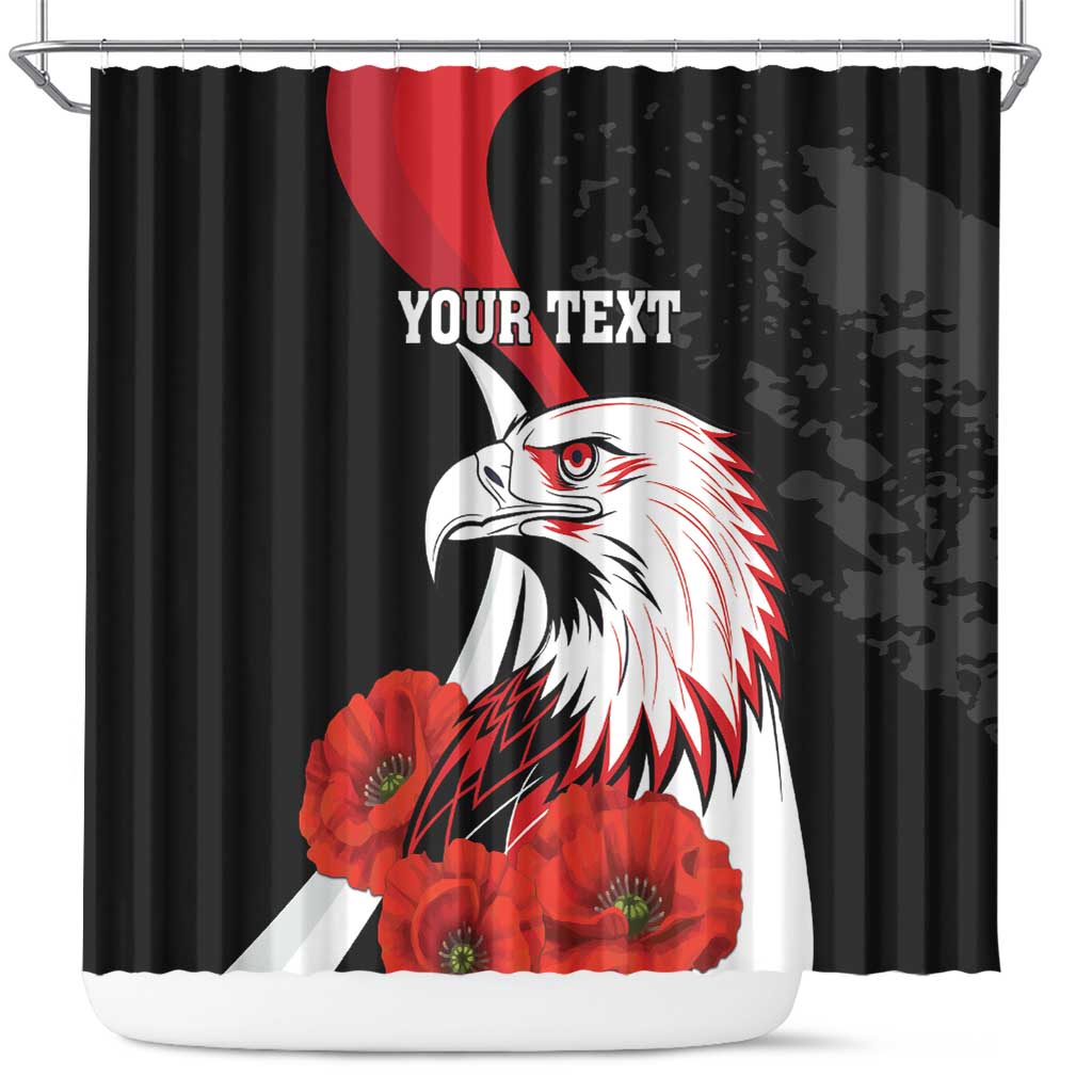 Personalized Poland Eagle Shower Curtain Rzeczpospolita Polska Poppy Flower