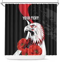 Personalized Poland Eagle Shower Curtain Rzeczpospolita Polska Poppy Flower