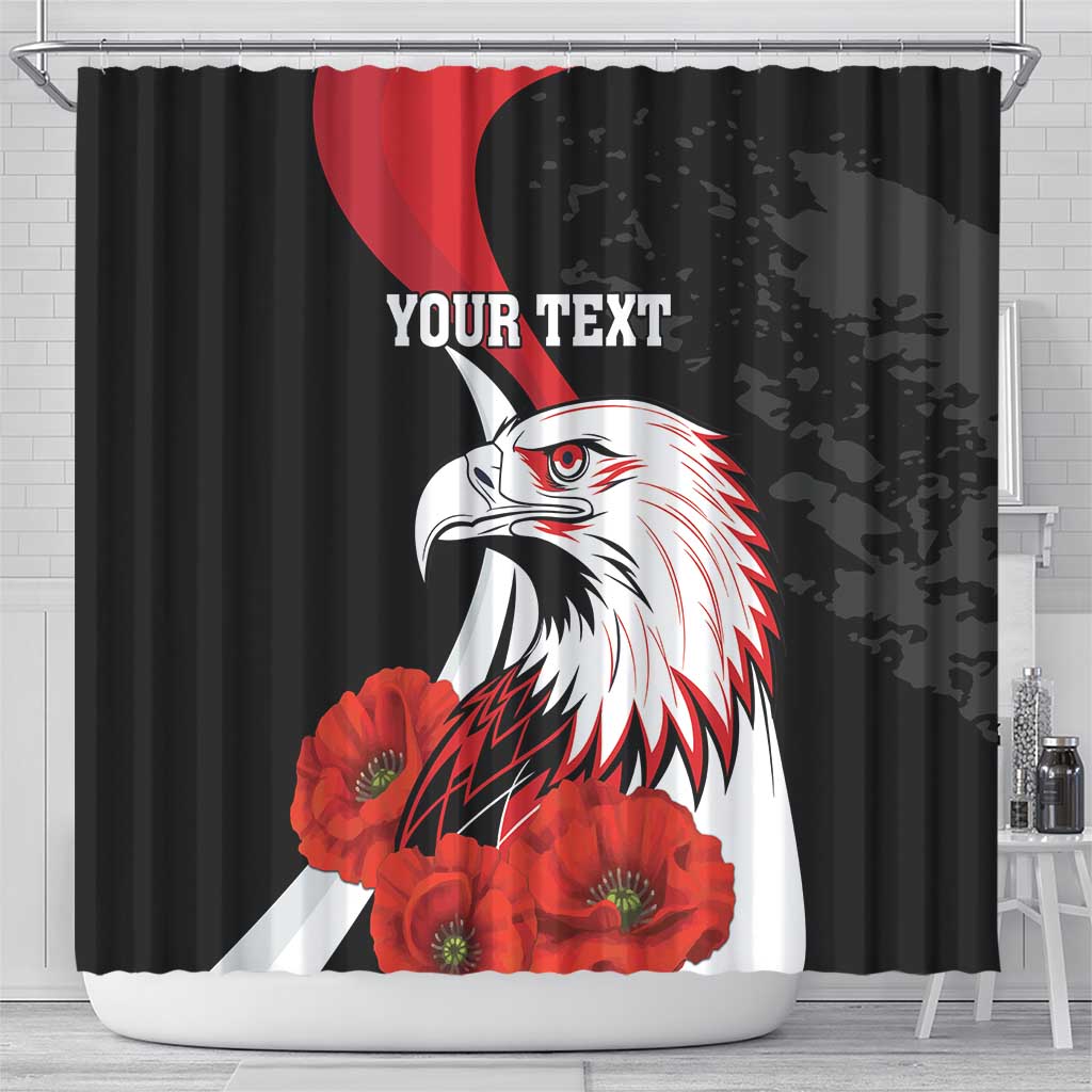 Personalized Poland Eagle Shower Curtain Rzeczpospolita Polska Poppy Flower