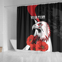 Personalized Poland Eagle Shower Curtain Rzeczpospolita Polska Poppy Flower