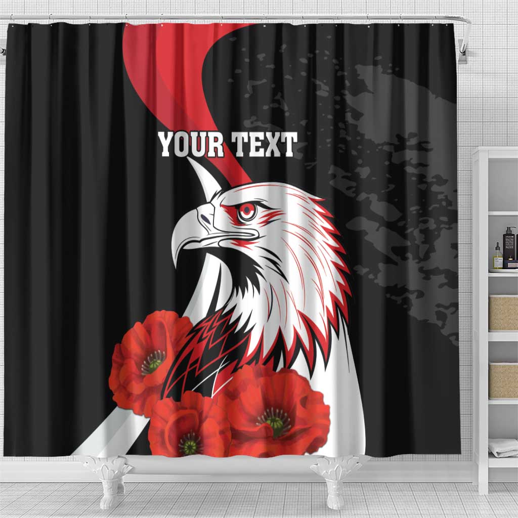 Personalized Poland Eagle Shower Curtain Rzeczpospolita Polska Poppy Flower