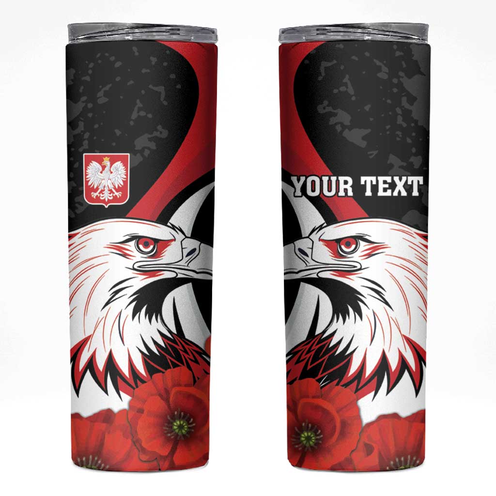 Personalized Poland Eagle Skinny Tumbler Rzeczpospolita Polska Poppy Flower