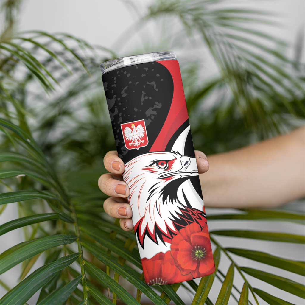Personalized Poland Eagle Skinny Tumbler Rzeczpospolita Polska Poppy Flower