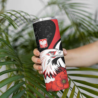 Personalized Poland Eagle Skinny Tumbler Rzeczpospolita Polska Poppy Flower
