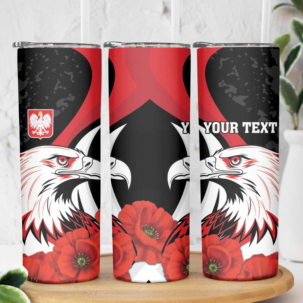 Personalized Poland Eagle Skinny Tumbler Rzeczpospolita Polska Poppy Flower