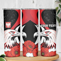 Personalized Poland Eagle Skinny Tumbler Rzeczpospolita Polska Poppy Flower