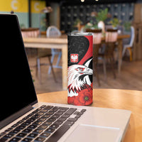 Personalized Poland Eagle Skinny Tumbler Rzeczpospolita Polska Poppy Flower
