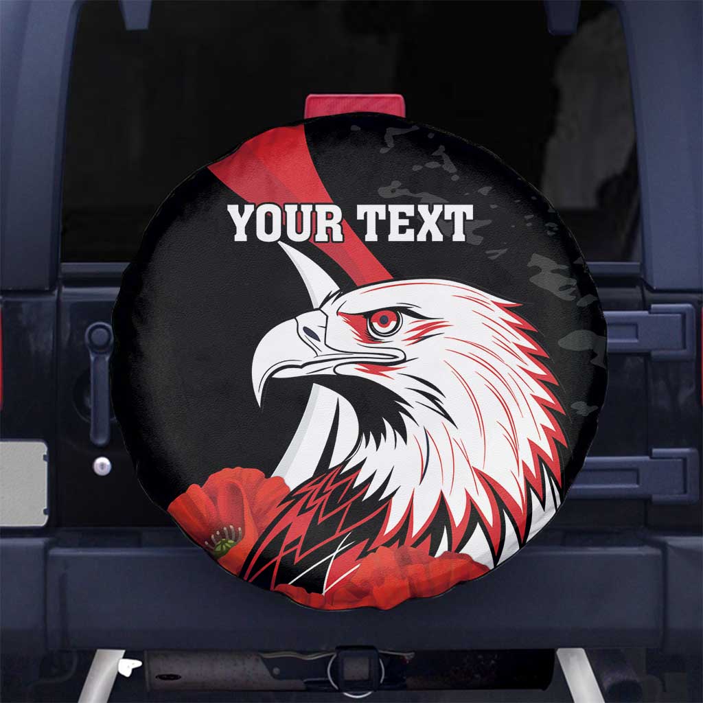Personalized Poland Eagle Spare Tire Cover Rzeczpospolita Polska Poppy Flower