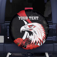 Personalized Poland Eagle Spare Tire Cover Rzeczpospolita Polska Poppy Flower