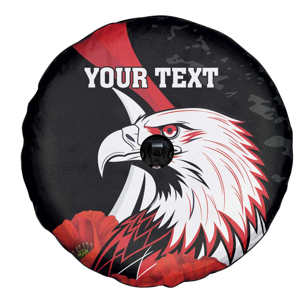Personalized Poland Eagle Spare Tire Cover Rzeczpospolita Polska Poppy Flower
