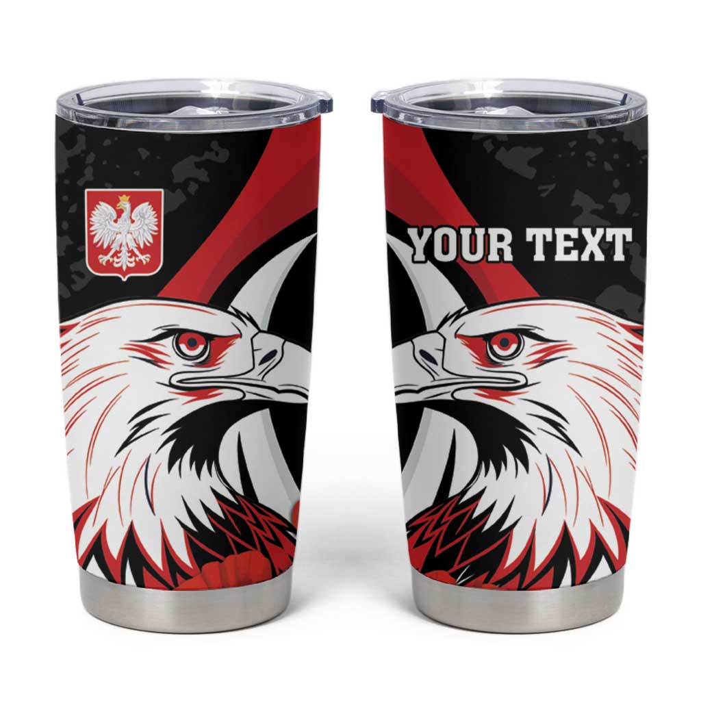 Personalized Poland Eagle Tumbler Cup Rzeczpospolita Polska Poppy Flower