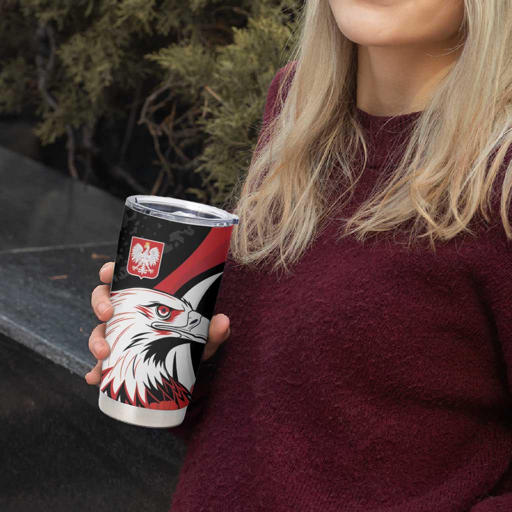 Personalized Poland Eagle Tumbler Cup Rzeczpospolita Polska Poppy Flower
