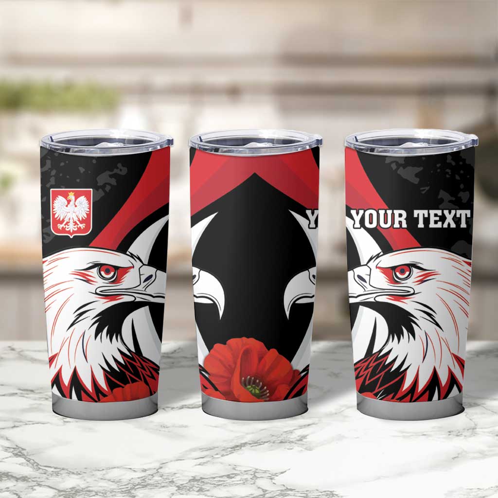 Personalized Poland Eagle Tumbler Cup Rzeczpospolita Polska Poppy Flower