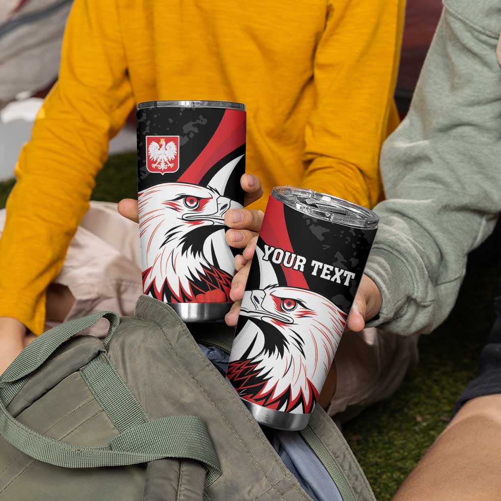 Personalized Poland Eagle Tumbler Cup Rzeczpospolita Polska Poppy Flower