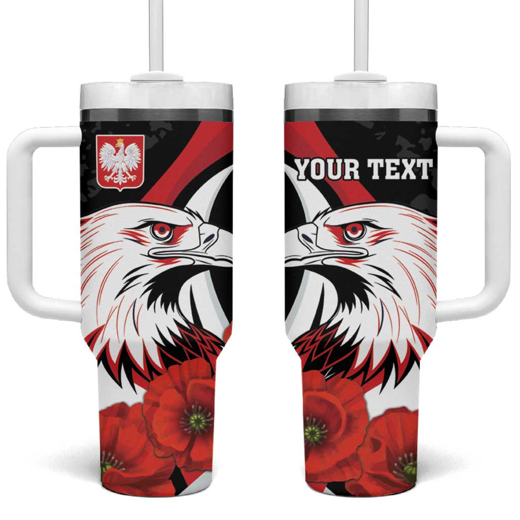Personalized Poland Eagle Tumbler With Handle Rzeczpospolita Polska Poppy Flower