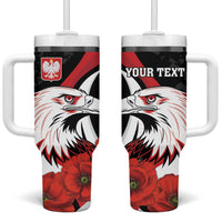 Personalized Poland Eagle Tumbler With Handle Rzeczpospolita Polska Poppy Flower