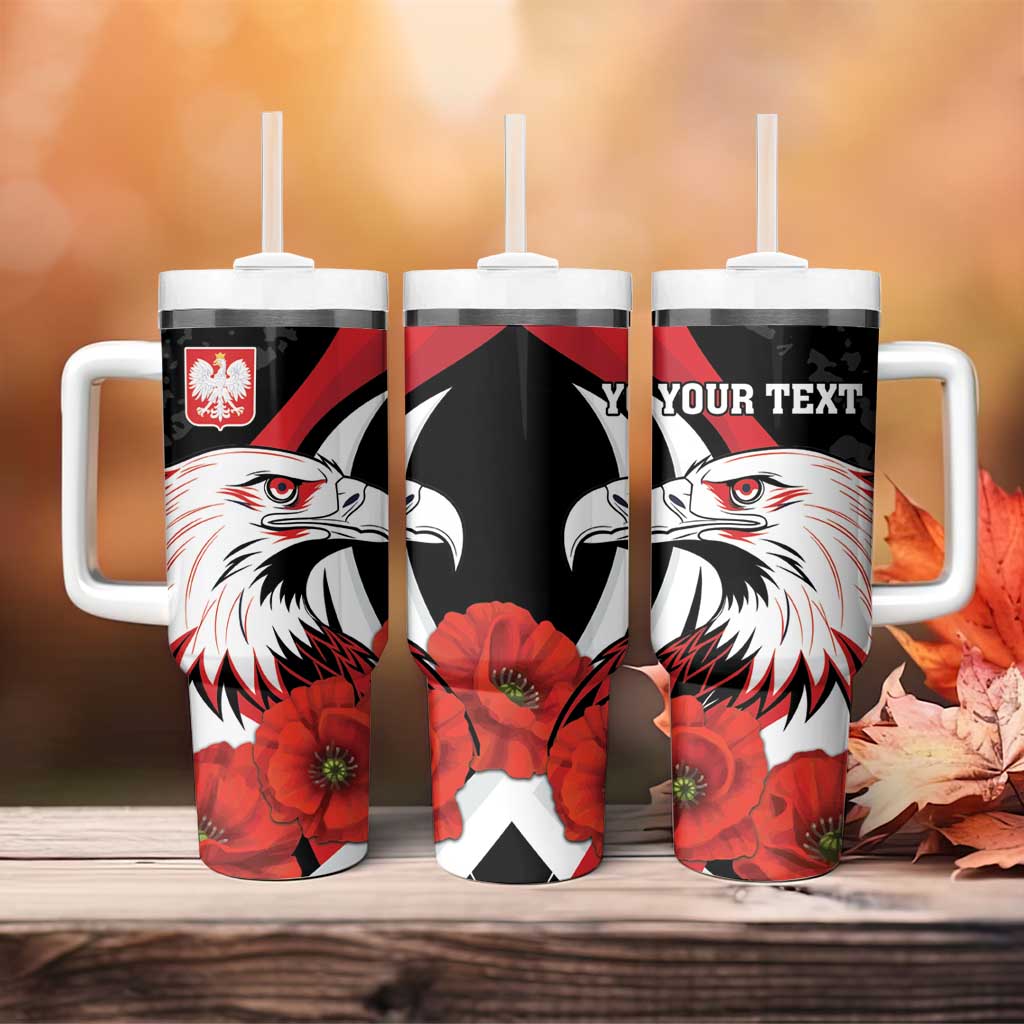 Personalized Poland Eagle Tumbler With Handle Rzeczpospolita Polska Poppy Flower
