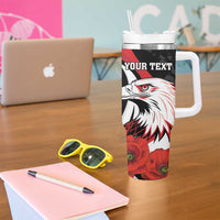 Personalized Poland Eagle Tumbler With Handle Rzeczpospolita Polska Poppy Flower