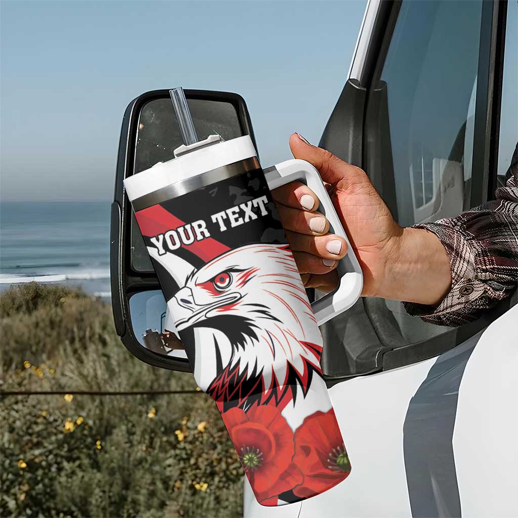 Personalized Poland Eagle Tumbler With Handle Rzeczpospolita Polska Poppy Flower