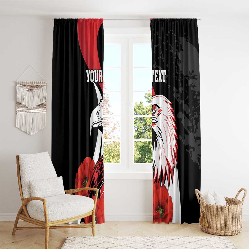 Personalized Poland Eagle Window Curtain Rzeczpospolita Polska Poppy Flower