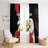 Personalized Poland Eagle Window Curtain Rzeczpospolita Polska Poppy Flower
