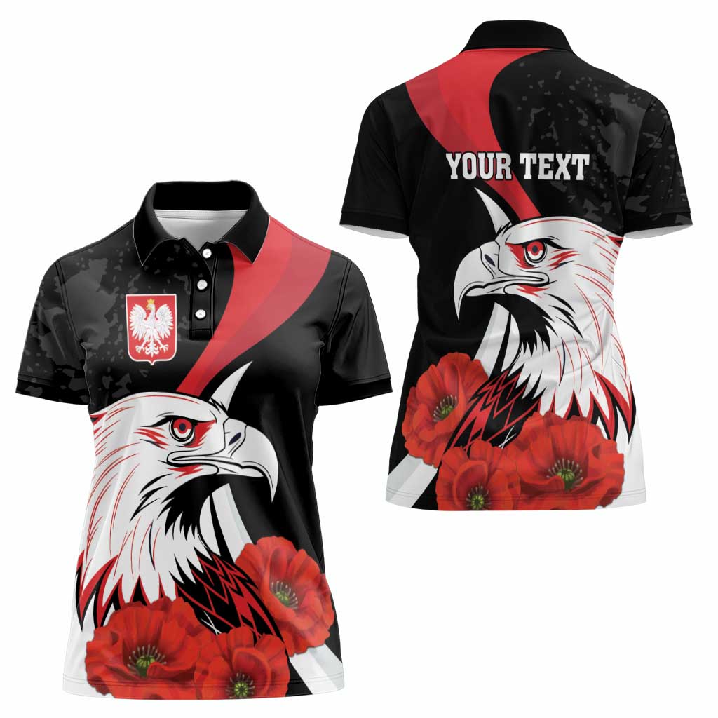 Personalized Poland Eagle Women Polo Shirt Rzeczpospolita Polska Poppy Flower