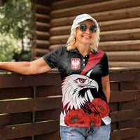 Personalized Poland Eagle Women Polo Shirt Rzeczpospolita Polska Poppy Flower