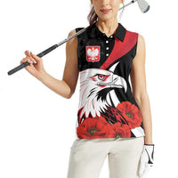 Personalized Poland Eagle Women Sleeveless Polo Shirt Rzeczpospolita Polska Poppy Flower