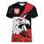 Personalized Poland Eagle Women V-Neck T-Shirt Rzeczpospolita Polska Poppy Flower