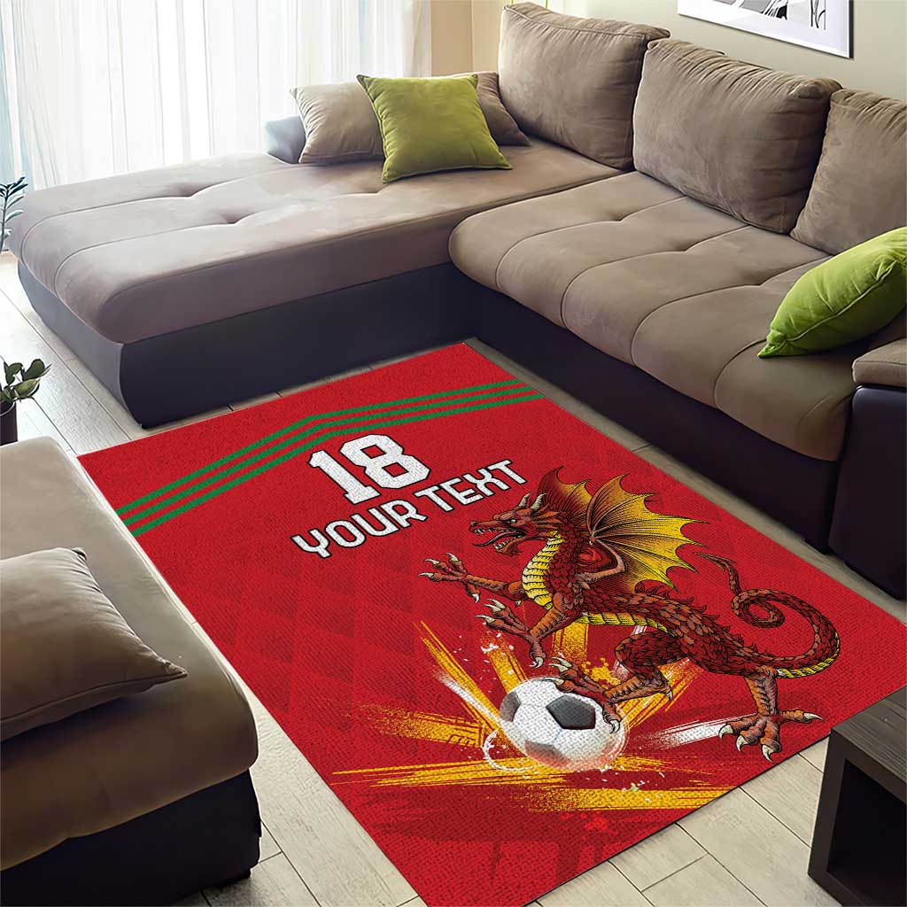 Custom Wales Football Area Rug Y Ddraig Goch Ddyry Cychwyn