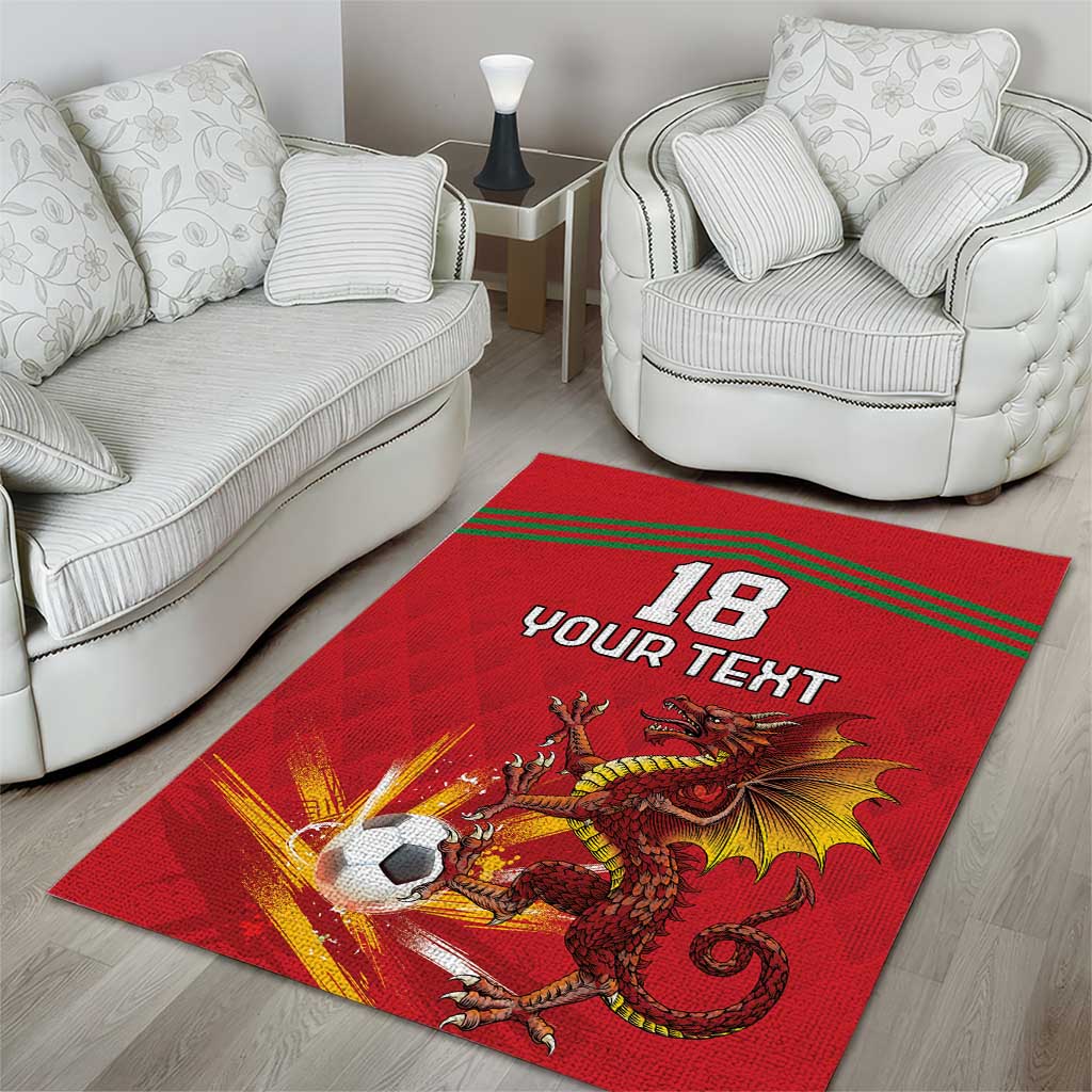 Custom Wales Football Area Rug Y Ddraig Goch Ddyry Cychwyn