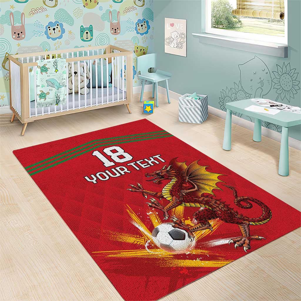 Custom Wales Football Area Rug Y Ddraig Goch Ddyry Cychwyn