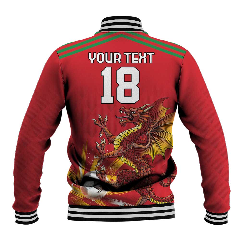 Custom Wales Football Baseball Jacket Y Ddraig Goch Ddyry Cychwyn